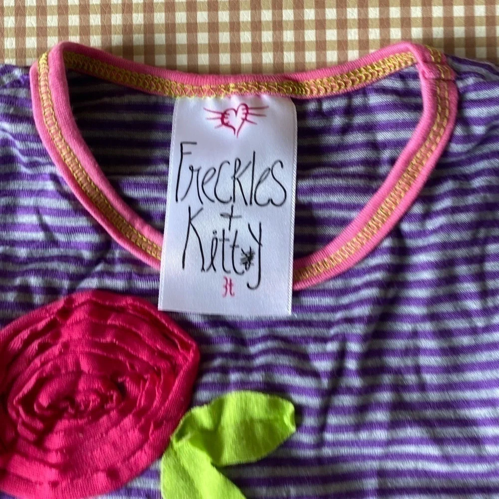 Boutique Freckles‎ & Kitty stretchy bright girl set. Size 3T. NWT